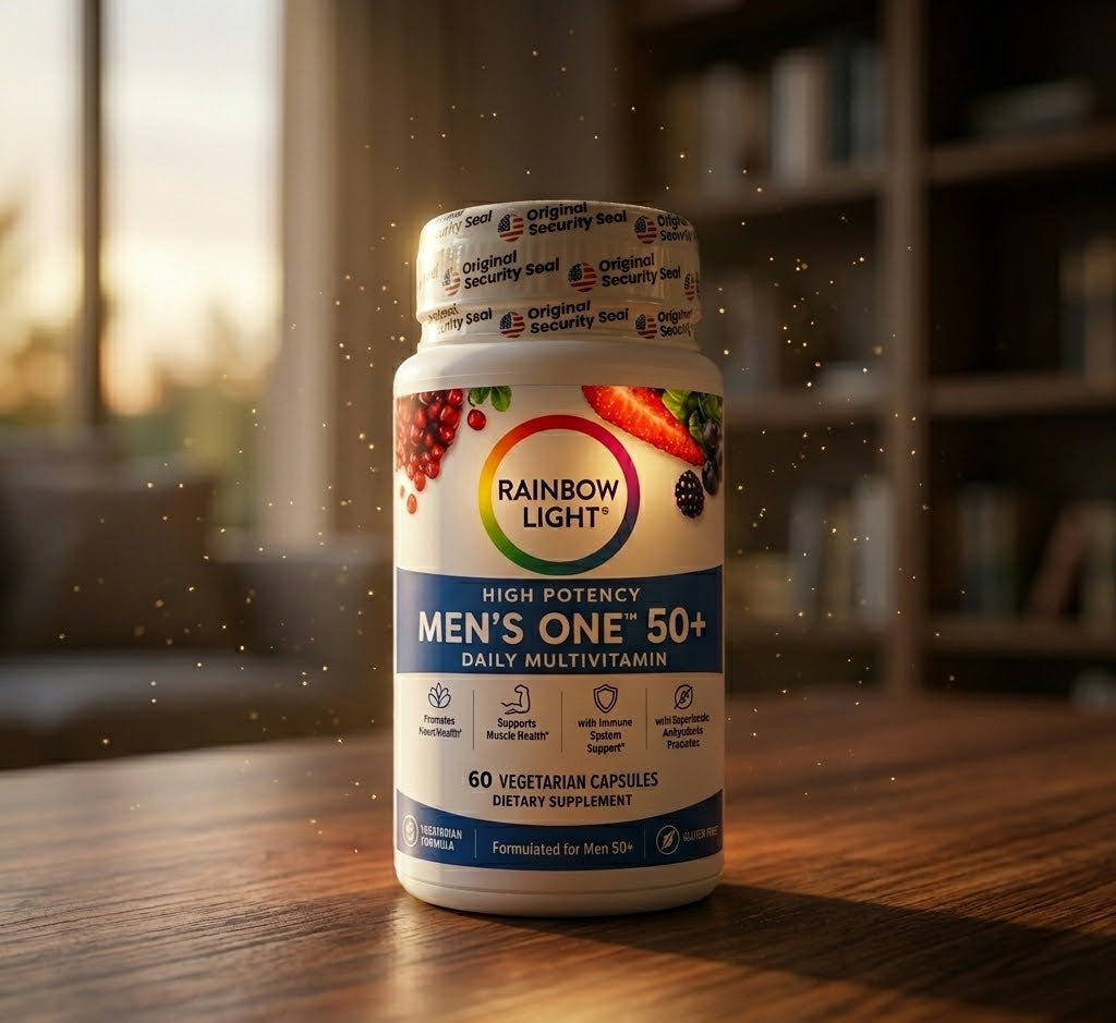 Men’s One Multivitamínico Diario – Energía y Vitalidad 50+ 🌈💪