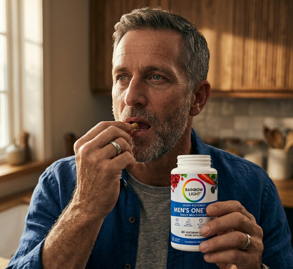 Men’s One Multivitamínico Diario – Energía y Vitalidad 50+ 🌈💪